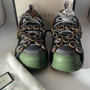 X SEGA Technical Canvas Calfskin Removable Crystals Flashtrek Sneakers